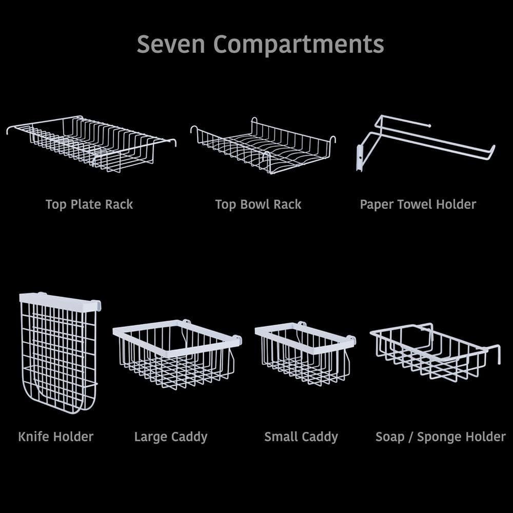 Over the Sink 2 Tier Expandable Organizer Dish Drying Rack