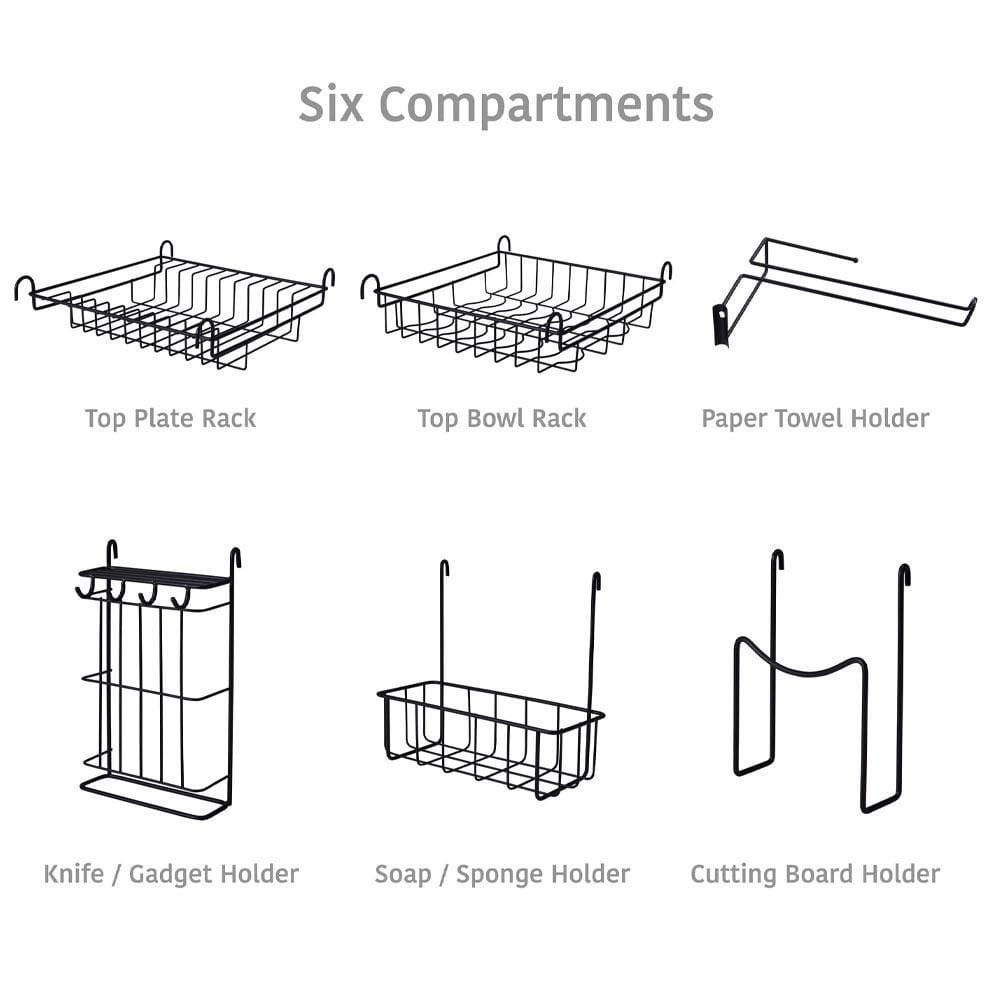 Over the Sink 2 Tier Organizer Dish Drying Rack, 31 Inch