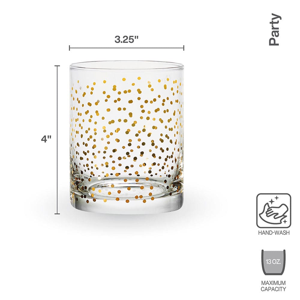 Party Set of 4 Double Old Fashioned Whiskey Glasses