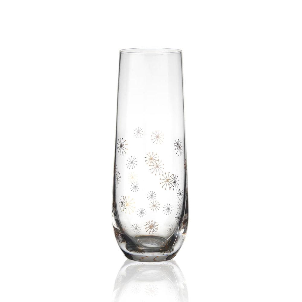 Party Set of 4 Gold Stemless Flute Glasses