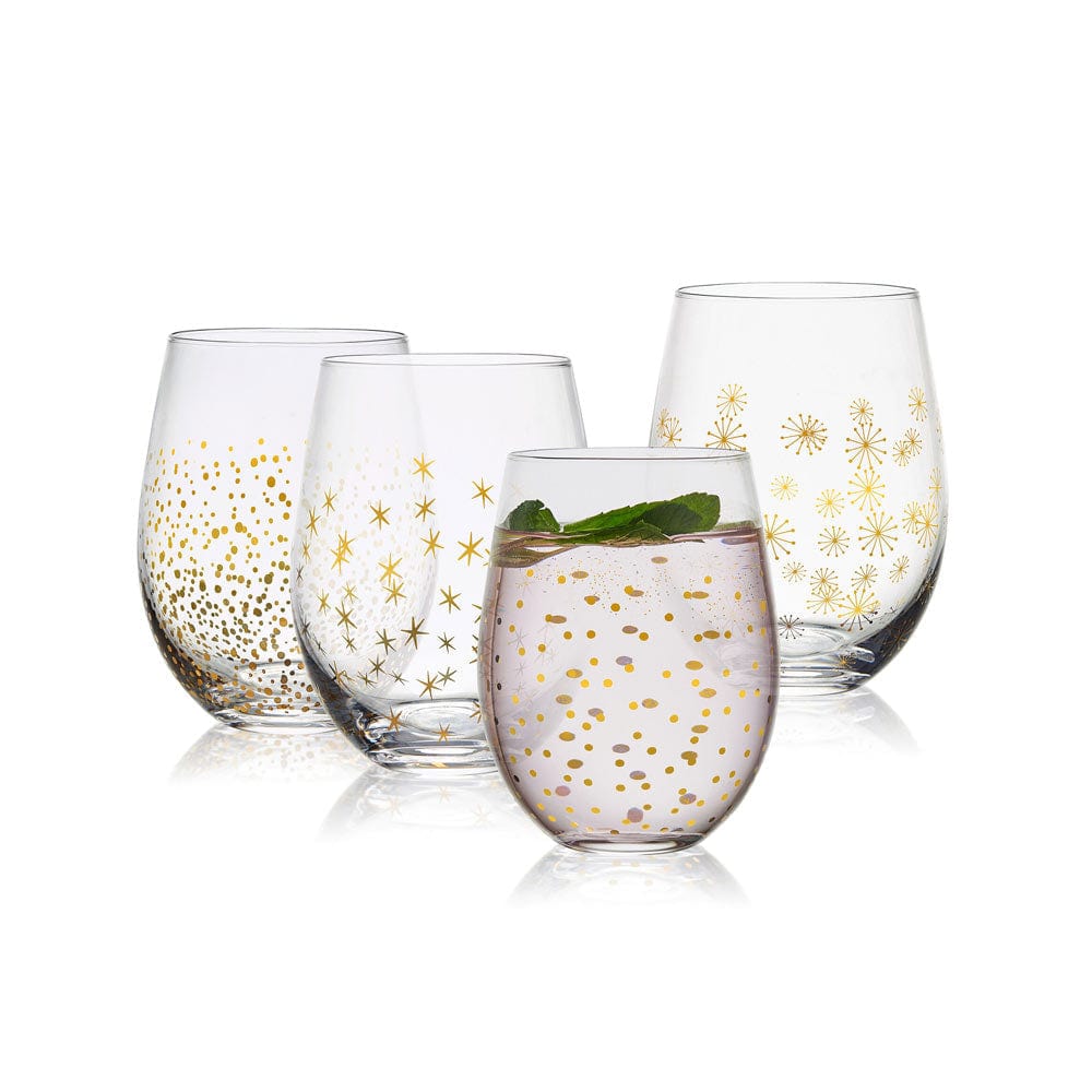 Mikasa Party 18 oz. Stemless Wine Glasses, Set of 4