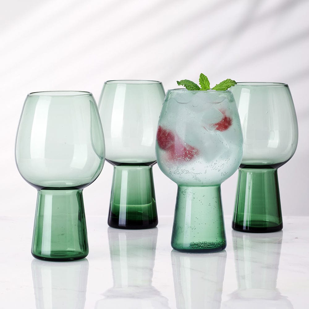 Phoebe Sage Set of 4 Goblet Beverage Glasses