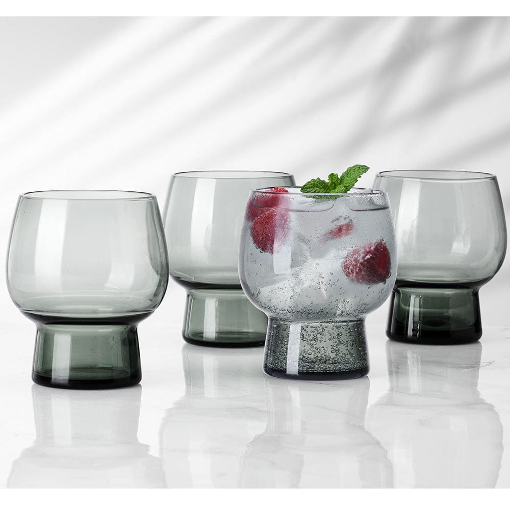 Phoebe Smoke Set of 4 Double Old Fashioned Glasses