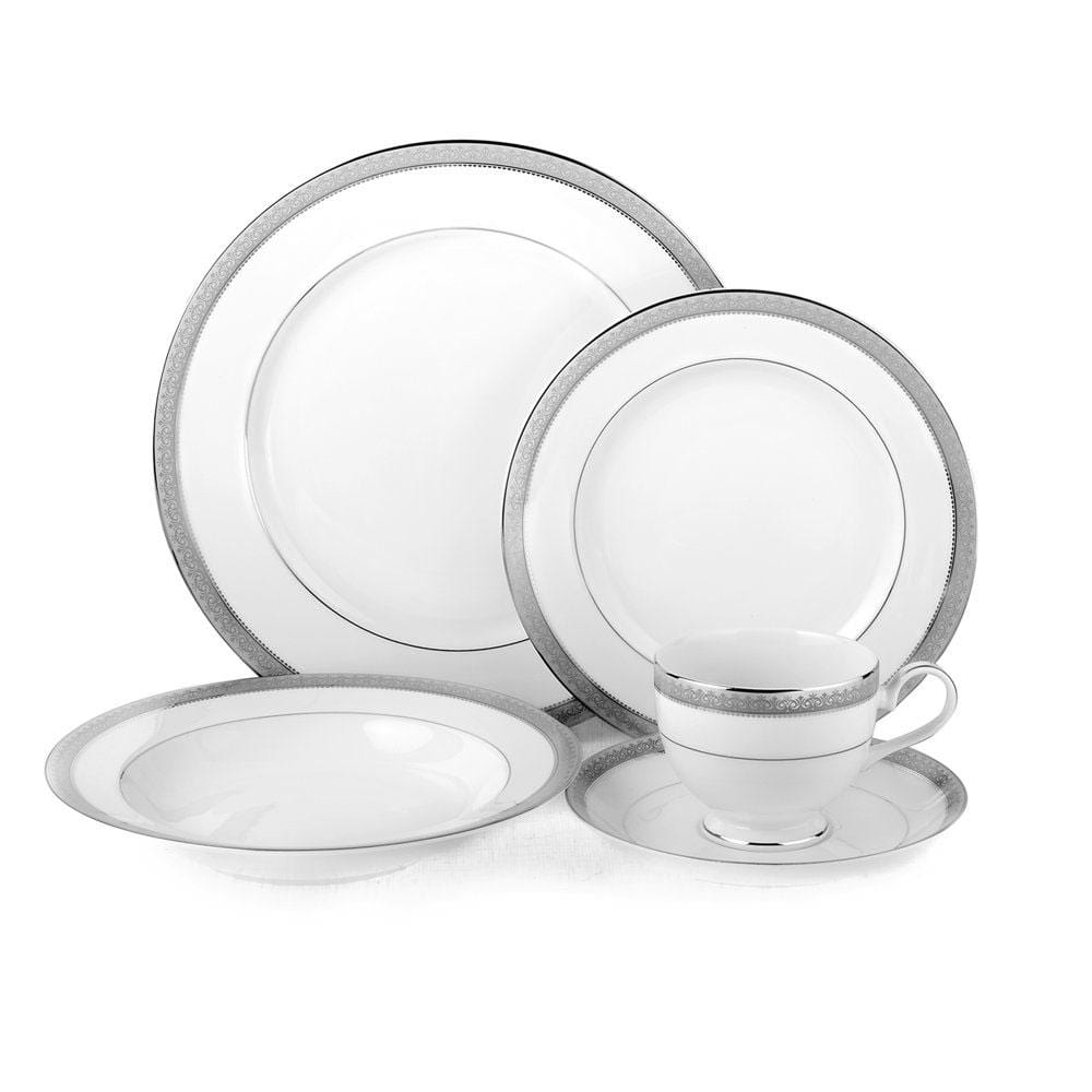 Platinum Crown 40 Piece Dinnerware Set, Service for 8