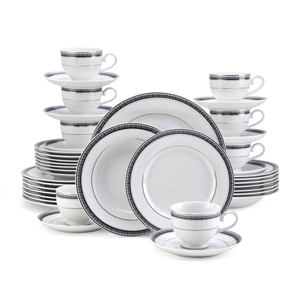 Platinum Crown Cobalt 40 Piece Dinnerware Set, Service for 8 – Mikasa
