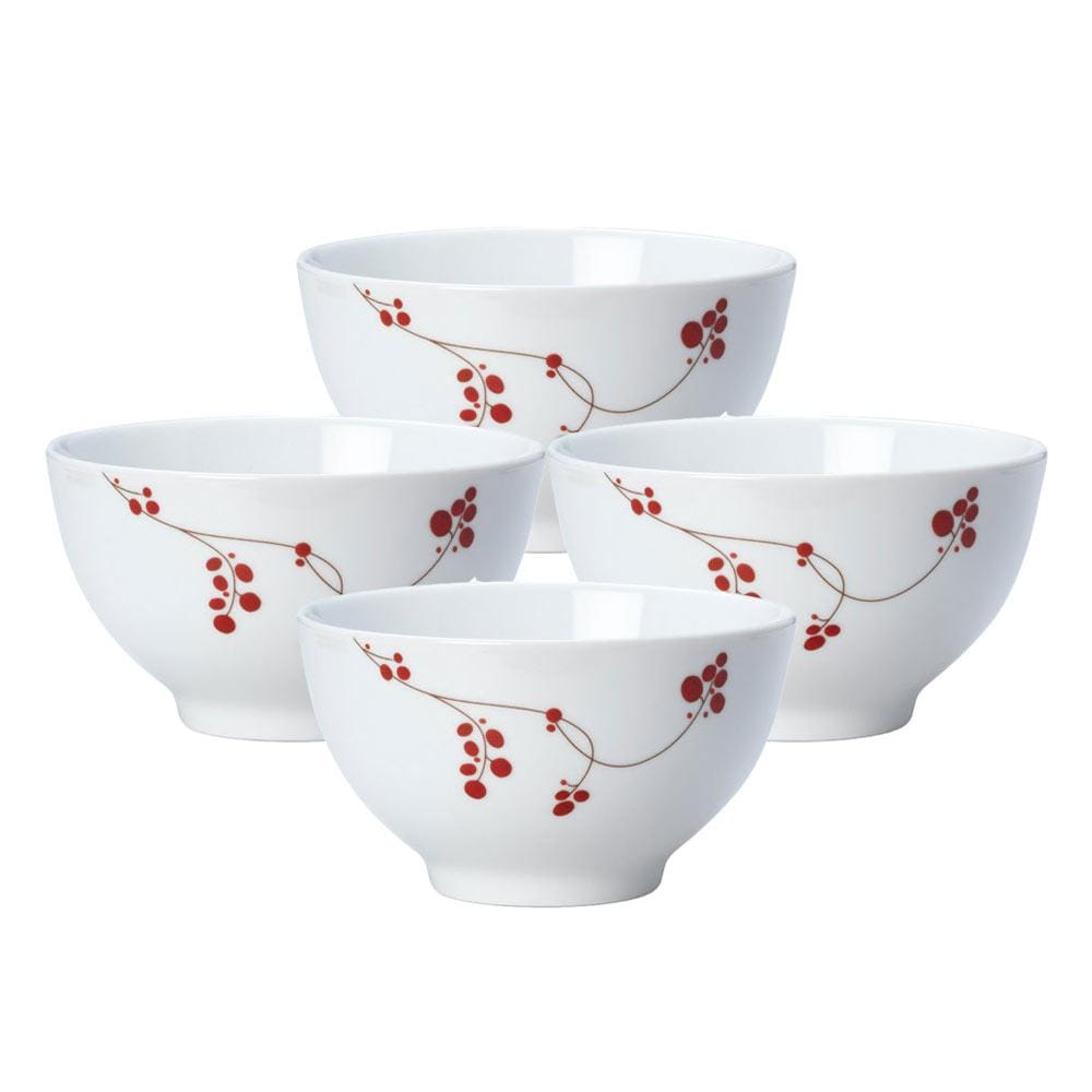 Red Berries Set of 4 Soup Cereal Bowls