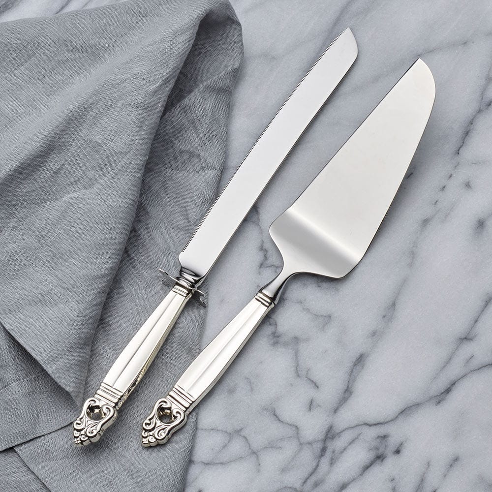 Royal Danish Sterling Wedding Cake Knife and Server Set