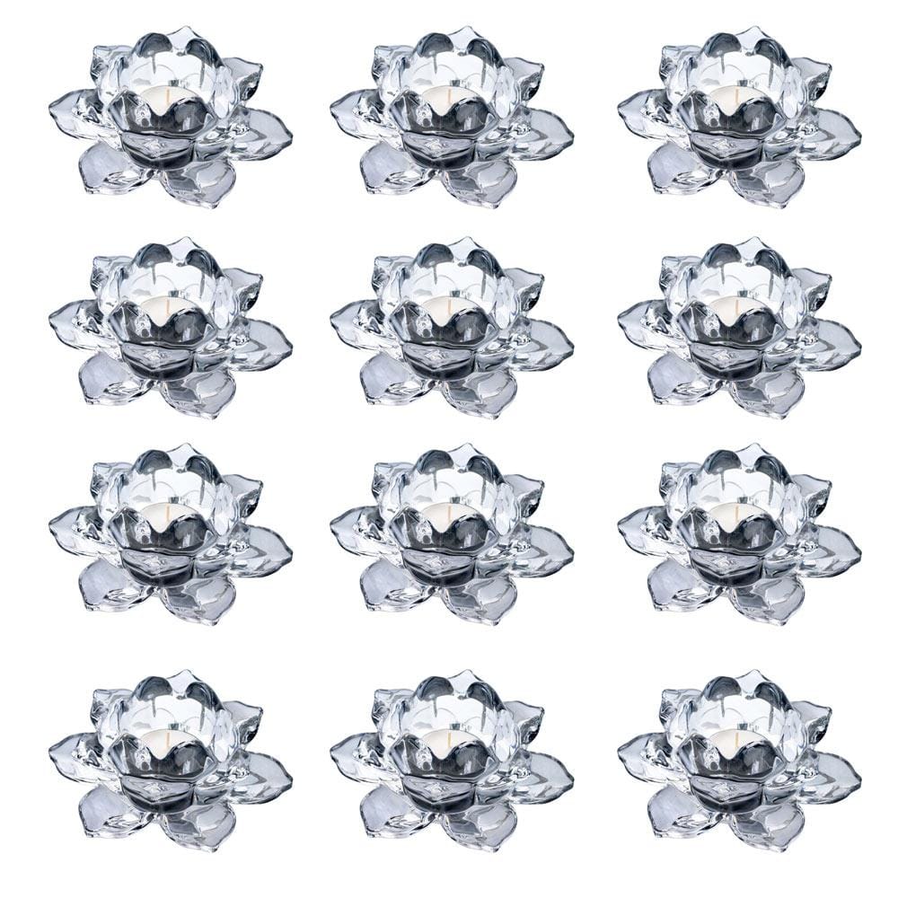 Set of 12 Flower Votive Holders Gift Favor