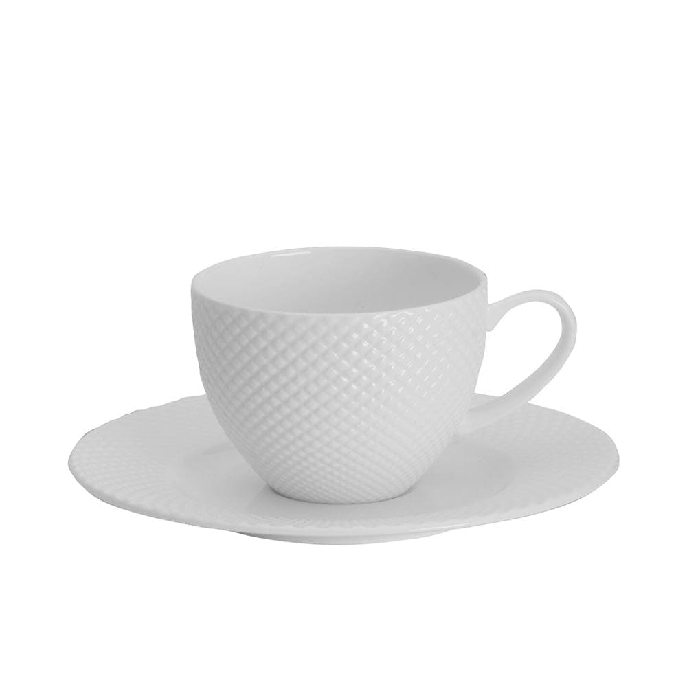Vintage Mikasa Classic Flair White Tea Cup & Saucer Set of 5 Made in Vintage Mikasa Classic Flair White Tea Cup & Saucer Set of 5 Made in