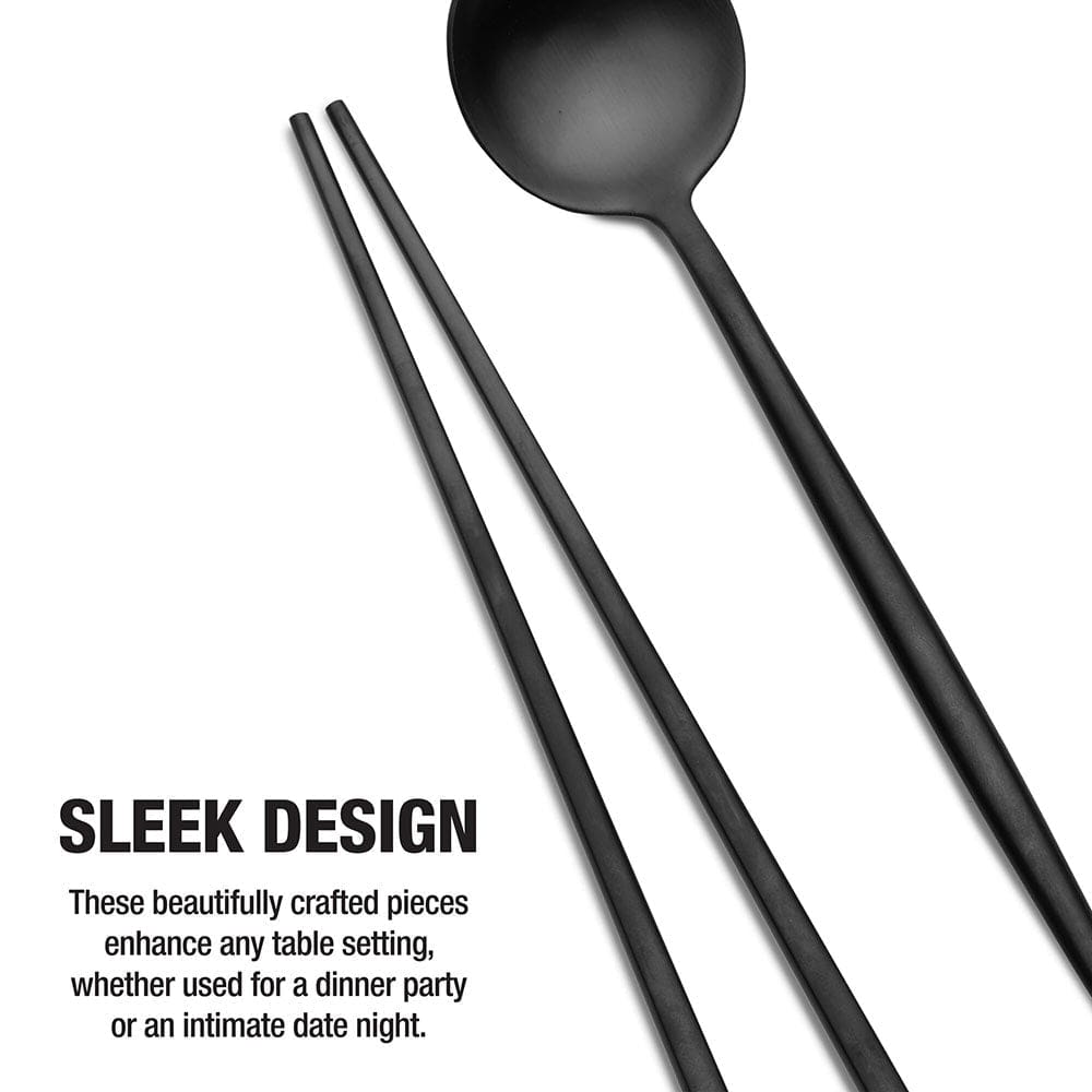 Studio Nova Black Chopsticks and Spoon Set