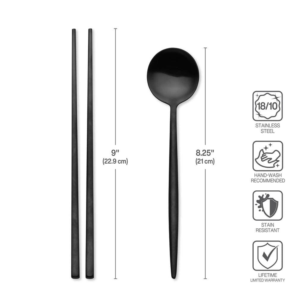 Studio Nova Black Chopsticks and Spoon Set