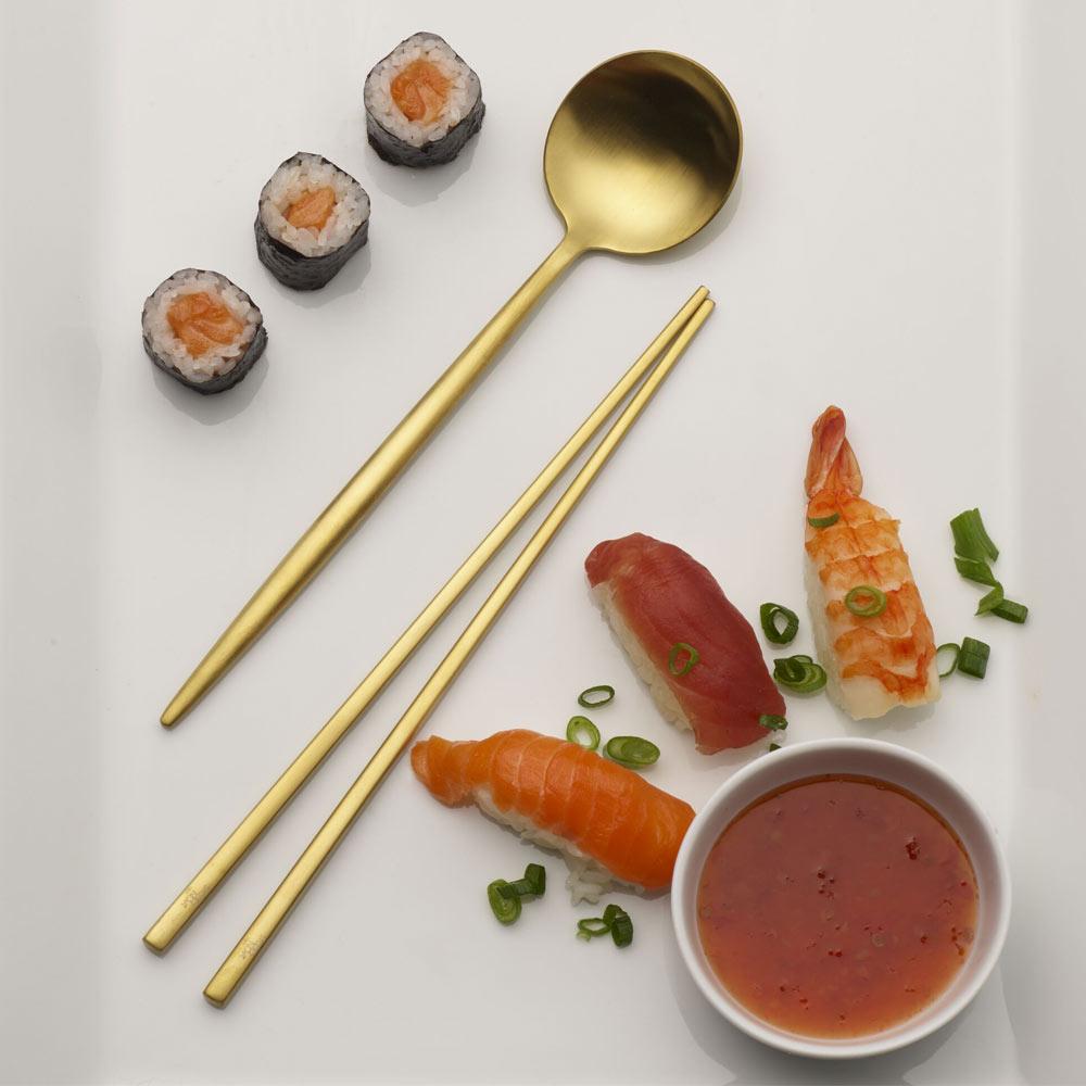 Studio Nova Gold Chopsticks and Spoon Set