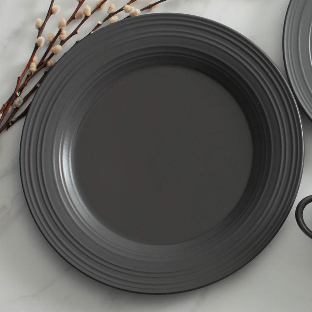 Swirl Graphite Round Platter
