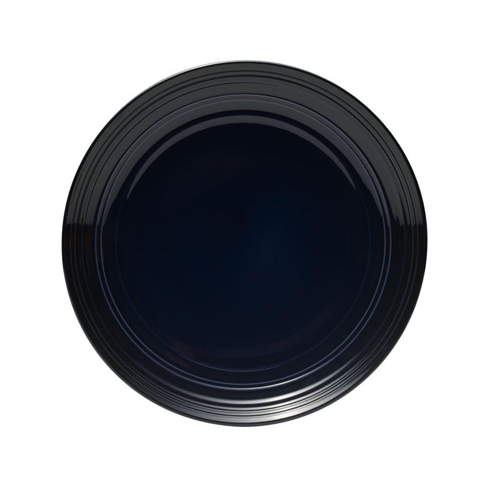 Swirl Black Coupe with Cobalt Ombre Accent 16 Piece Dinnerware Set, Service for 4