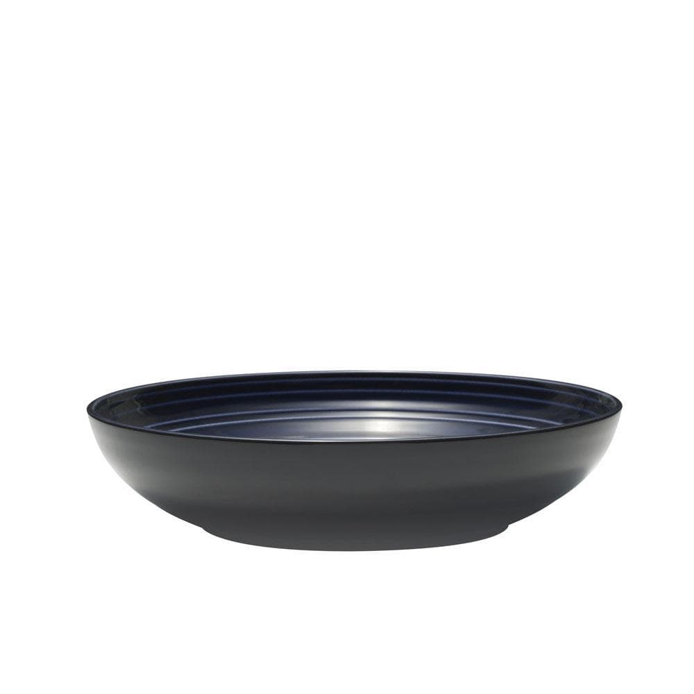 Swirl Black Coupe with Cobalt Ombre Accent 16 Piece Dinnerware Set, Service for 4