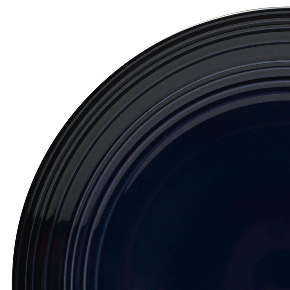 Swirl Black Coupe with Cobalt Ombre Accent 16 Piece Dinnerware Set, Service for 4