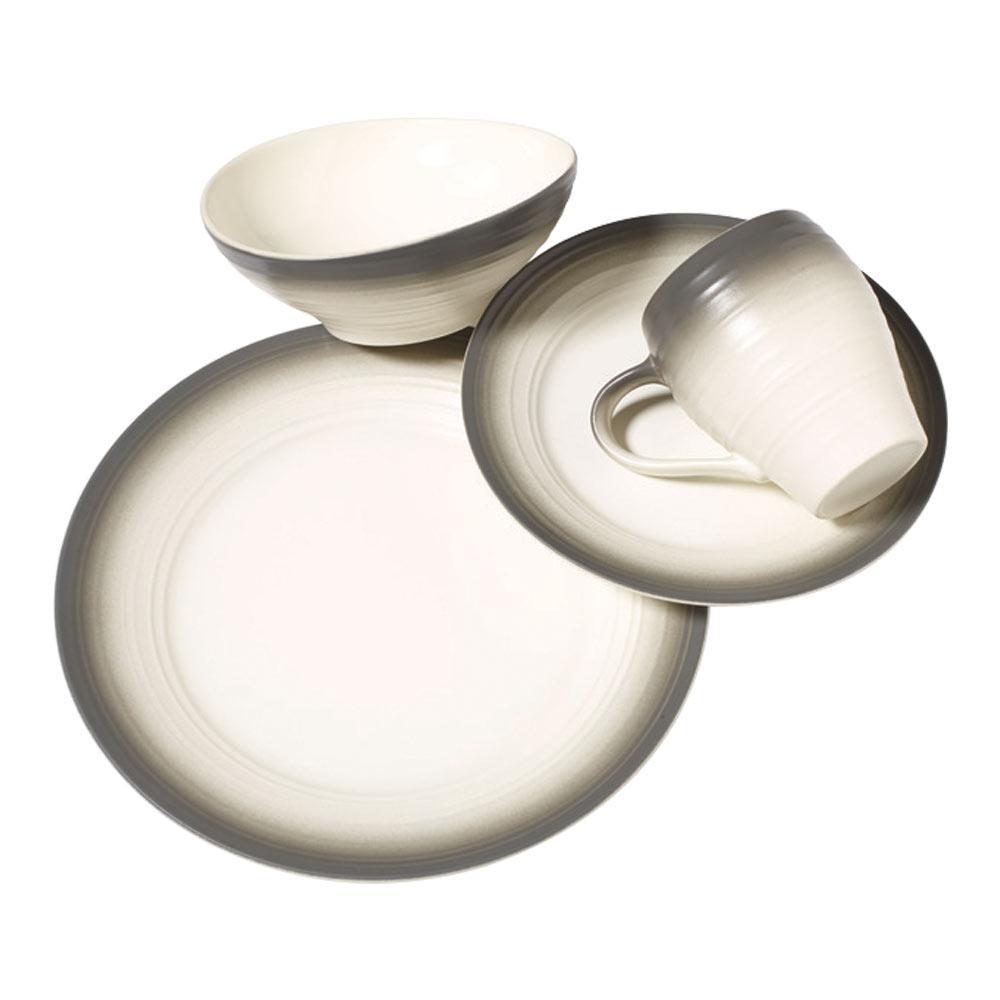 Swirl White Square 4 Piece Place Setting