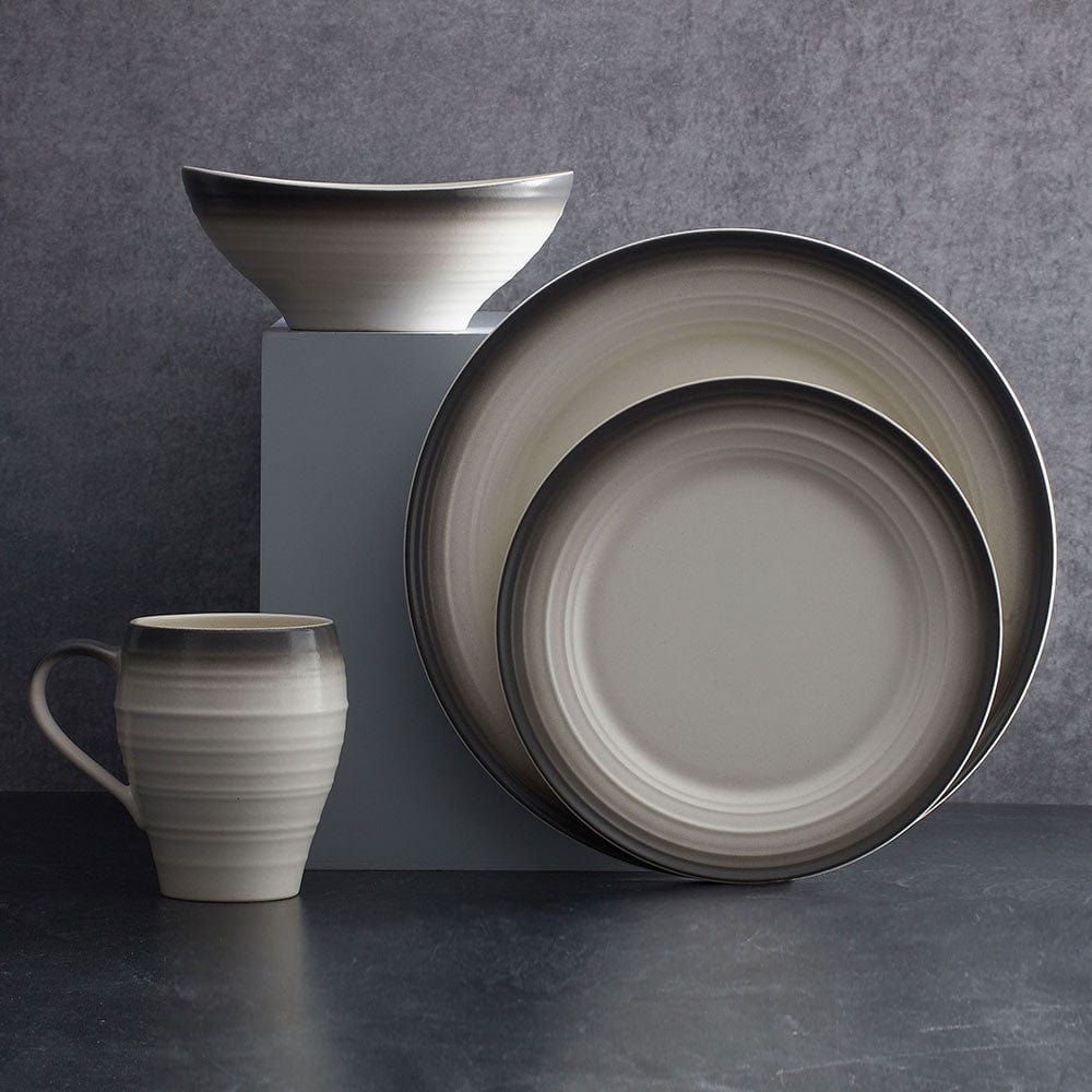 Swirl Ombre Graphite 4 Piece Place Setting