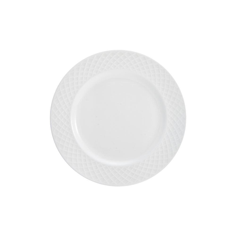 Trellis White Set of 4 Appetizer Plates