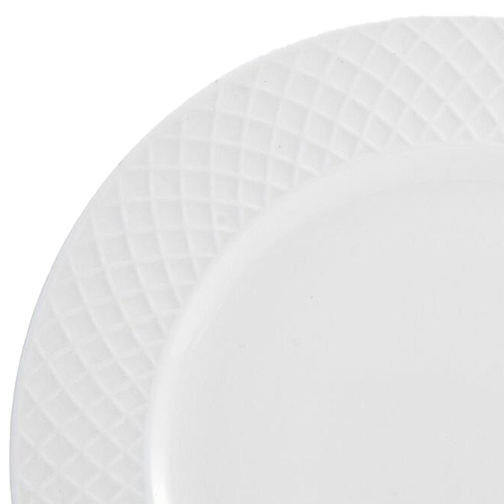 Trellis White Set of 4 Dinner Plates