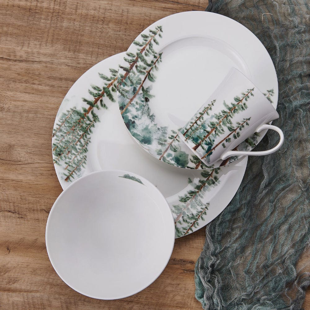Watercolor Forest 16 Piece Dinnerware Set, Service for 4