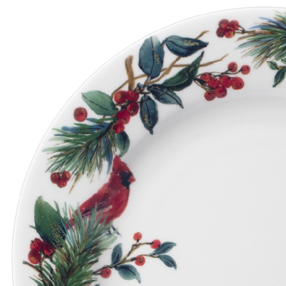 Winter Cardinal Set of 4 Dinner Plates
