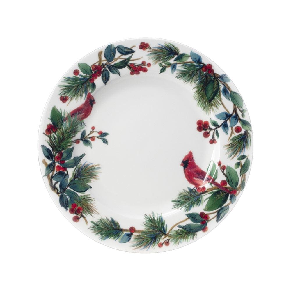 Winter Cardinal Set of 4 Salad Plates