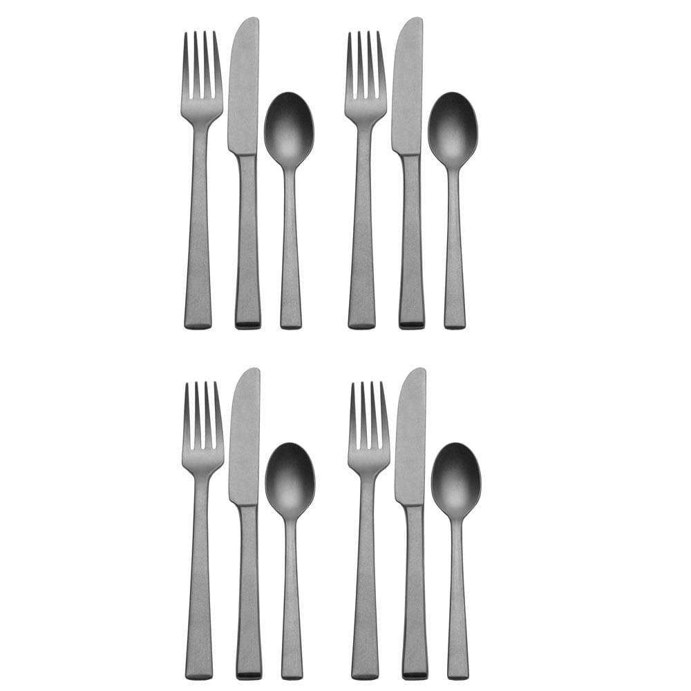 York Stonewash 12 Piece Flatware Set, Service for 4