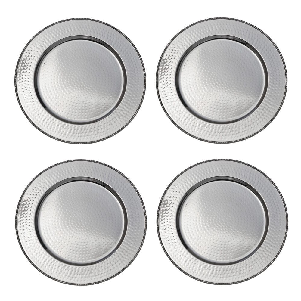 Silver Set of 4 Charger Plates