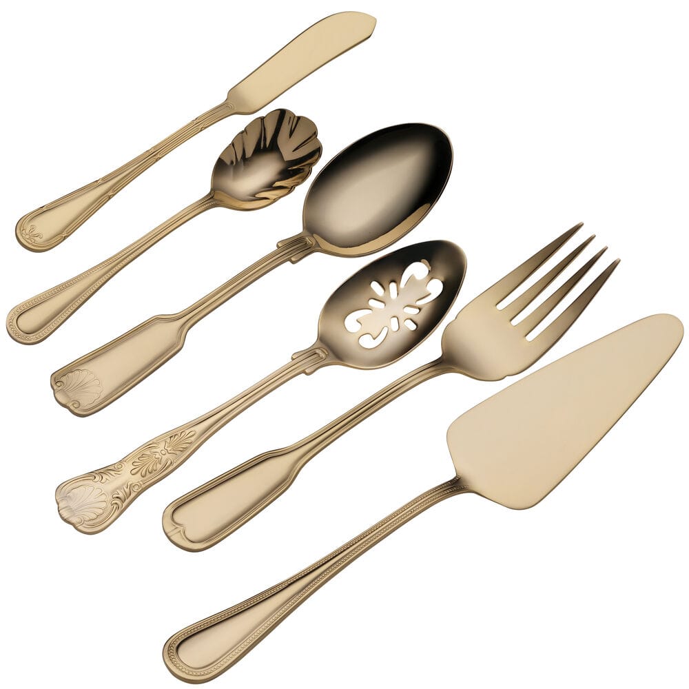 Hotel Gold Plated 90 Piece Flatware Set, Service for 12