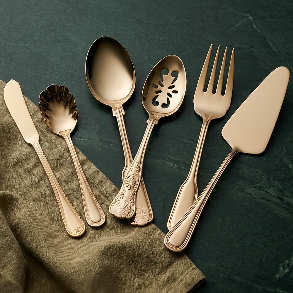 Hotel Gold Plated 90 Piece Flatware Set, Service for 12