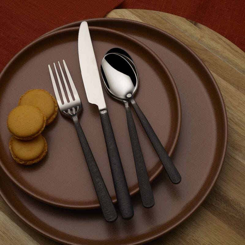 Calyx Black Forged  20 Piece Flatware Set, Service for 4