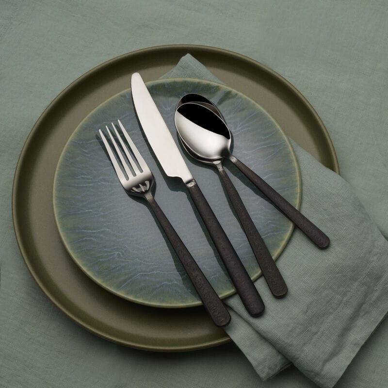 Calyx Black Forged  20 Piece Flatware Set, Service for 4