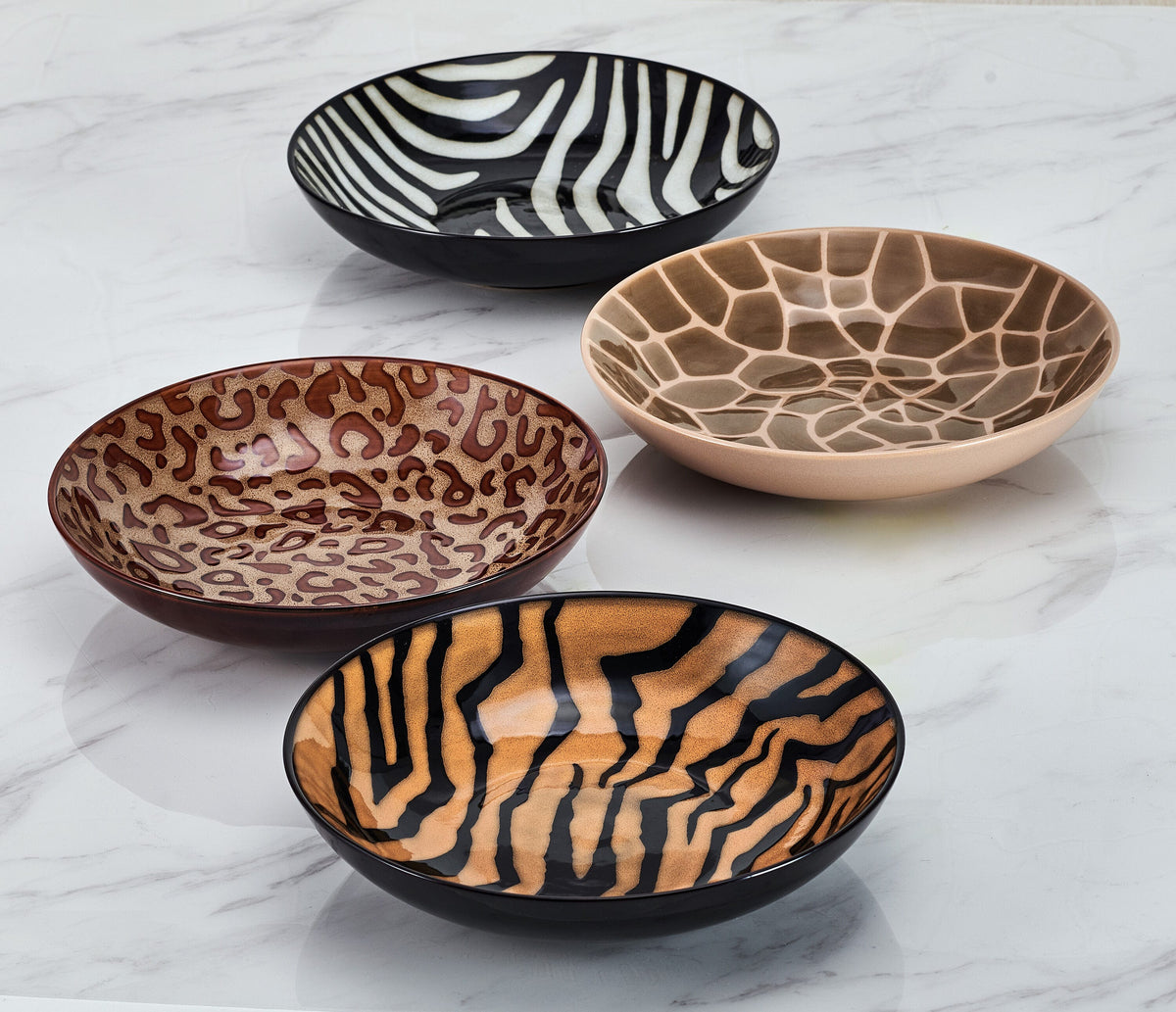 Amari Animal Print 12 Piece Dinnerware Bowl Set, Service for 4