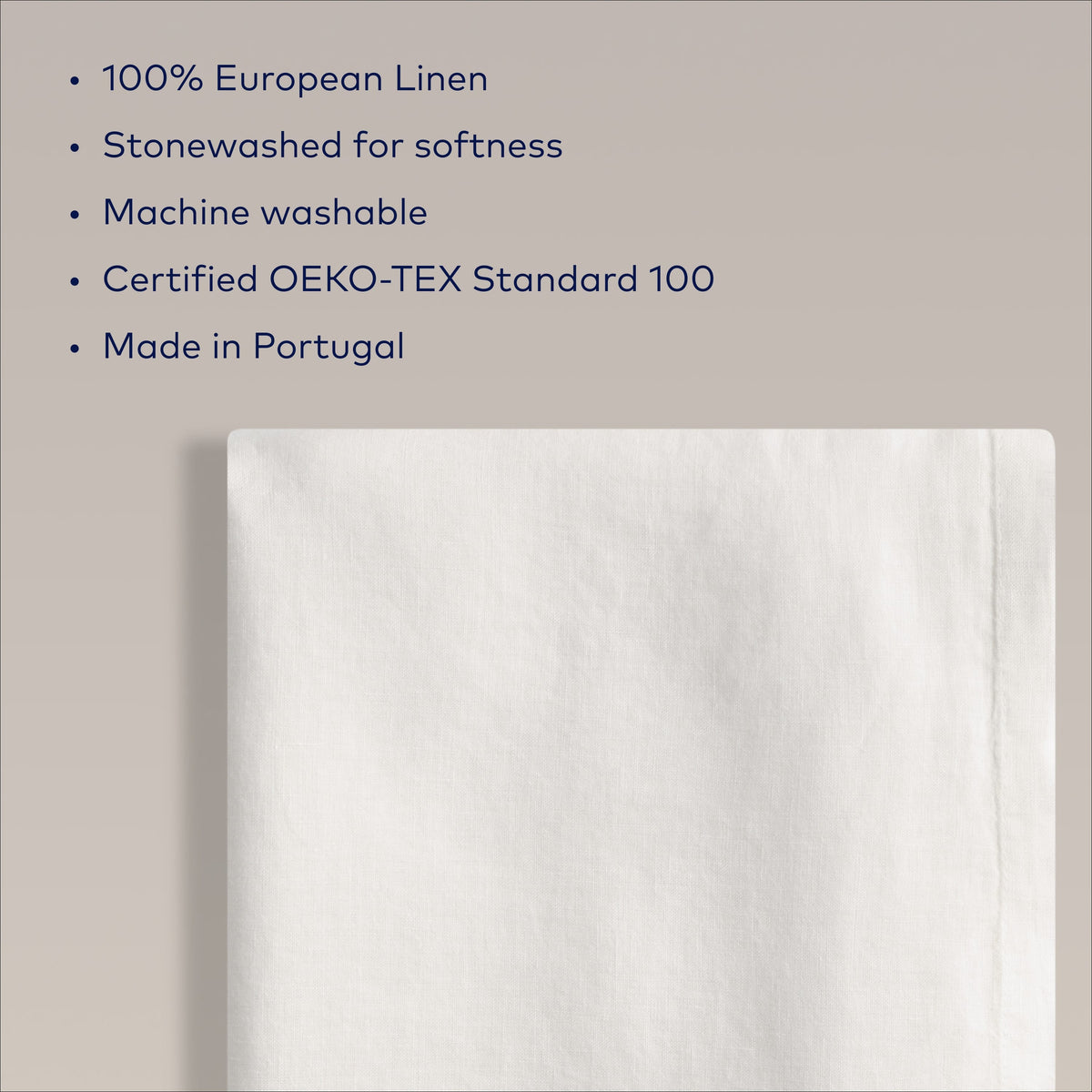 Moon White European Linen 55 x 110 Rectangular Tablecloth