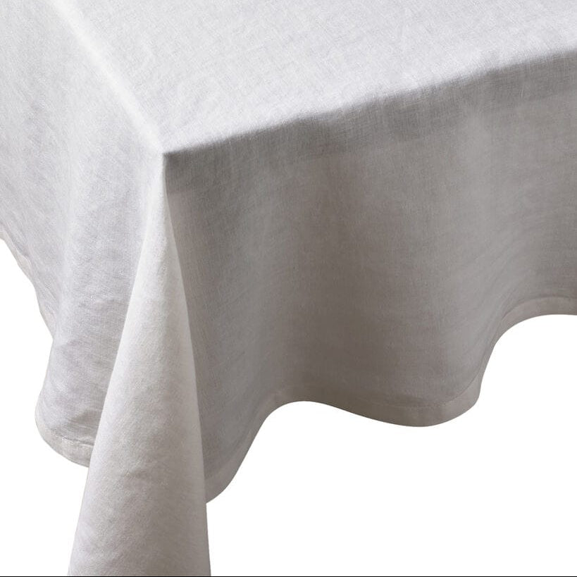 Moon White European Linen 55 x 110 Rectangular Tablecloth