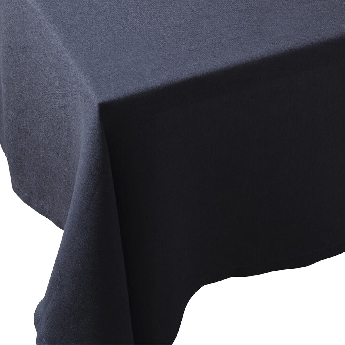 Midnight Off-Black European Linen 55 x 110 Rectangular Tablecloth