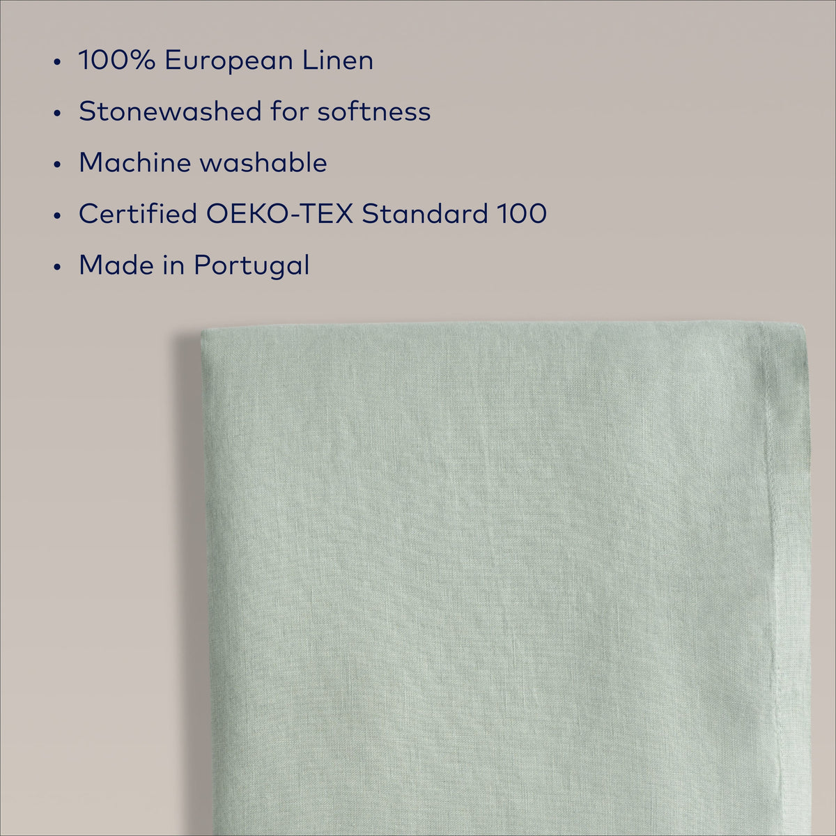 Palm Green European Linen 55 x 110 Rectangular Tablecloth