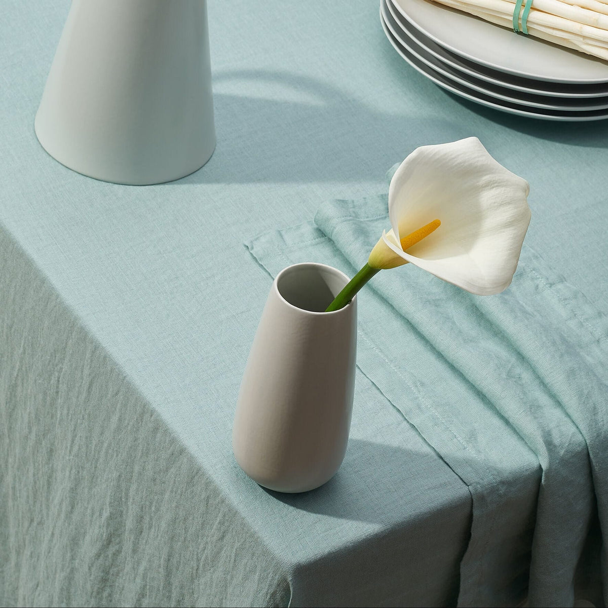 Palm Green European Linen 55 x 110 Rectangular Tablecloth
