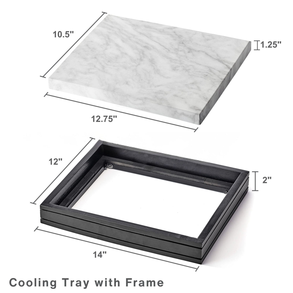Freezable Cooling Serve Tray with Wood Base