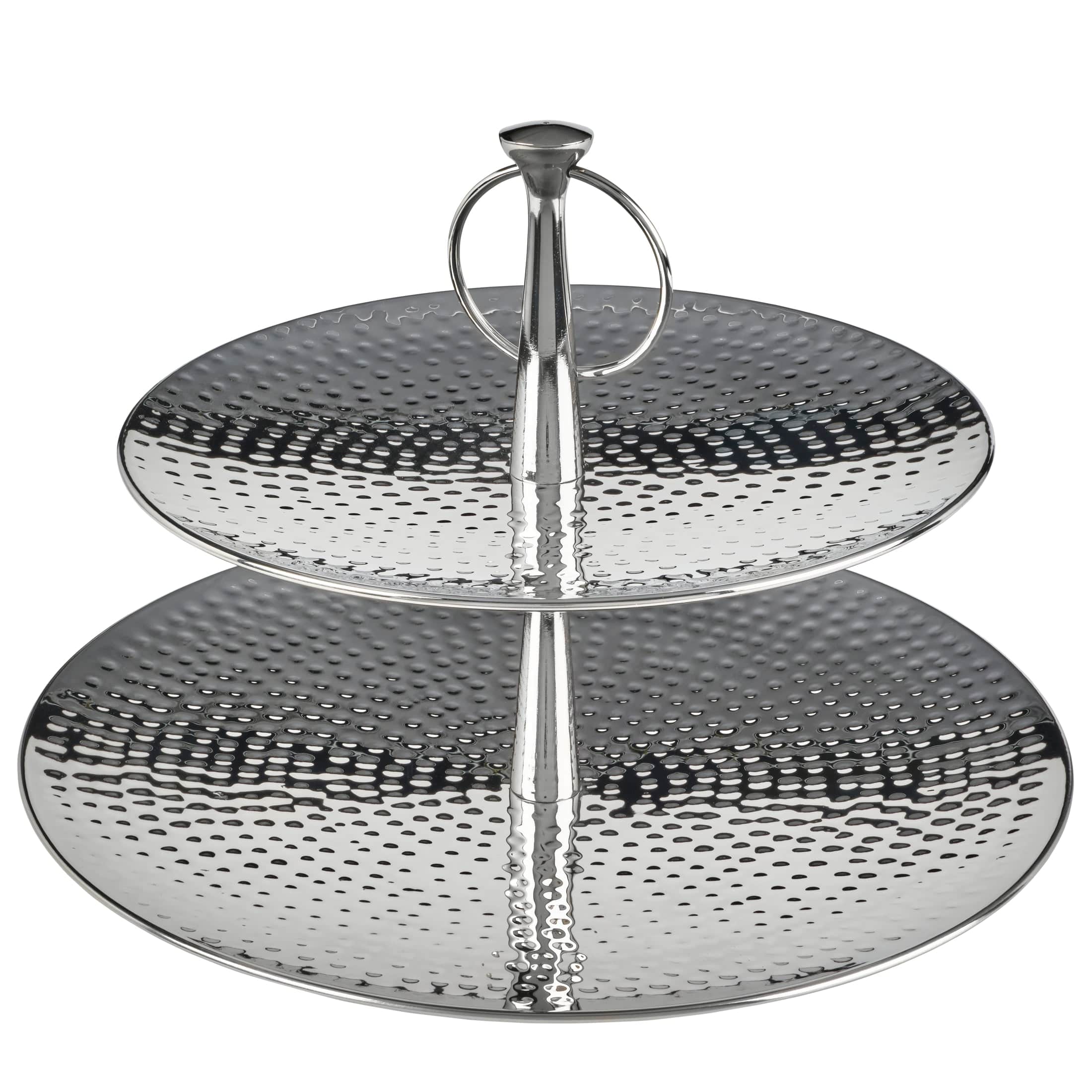 Hammered 2 Tier Serve Tray