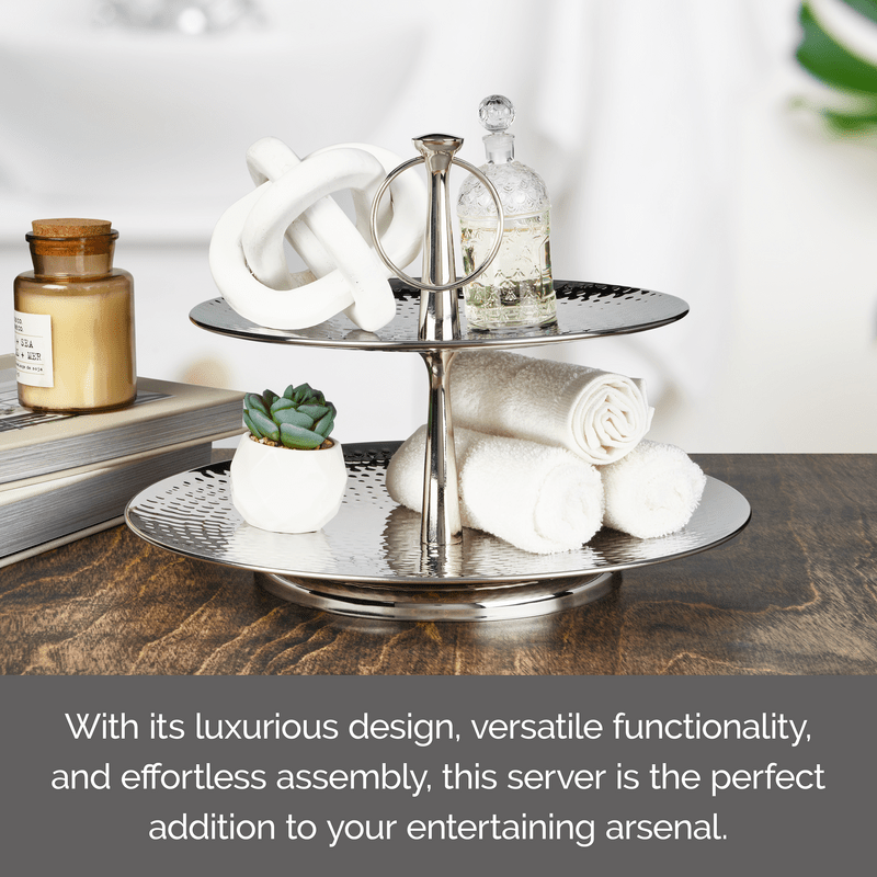 Hammered 2 Tier Serve Tray