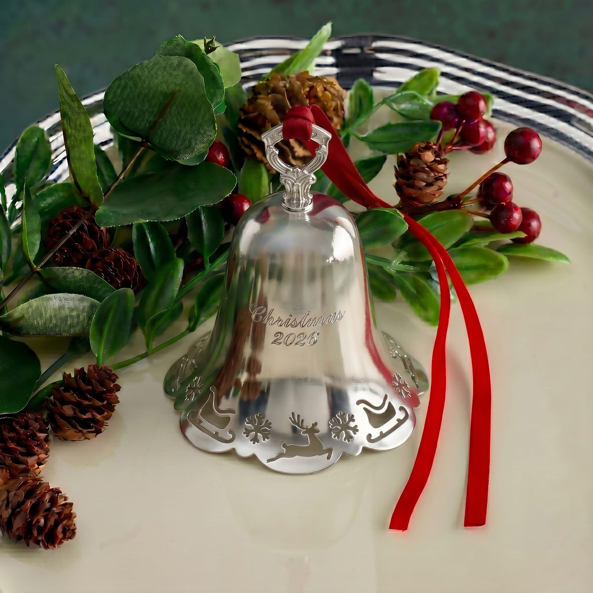 Towle 2026 Silver Plated Pierced Bell Ornament 47th Edition
