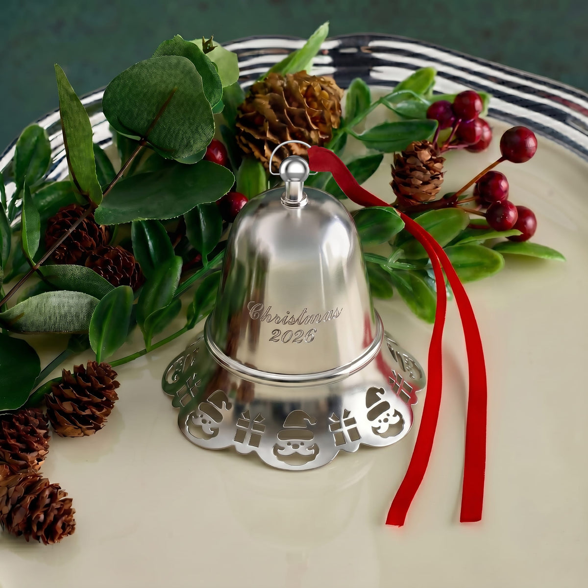 Towle 2026 Silver Plated Pierced Musical Bell Ornament 46th Edition