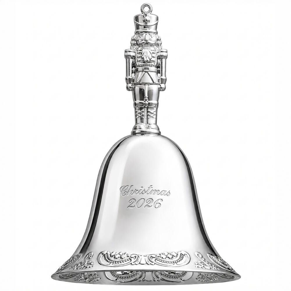 Wallace Grande Baroque 2026 Silver Plated Nutcracker Bell Ornament 32nd Edition
