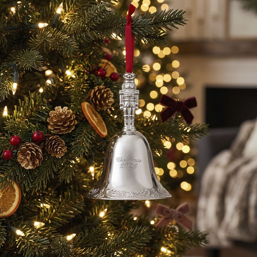 Wallace Grande Baroque 2026 Silver Plated Nutcracker Bell Ornament 32nd Edition