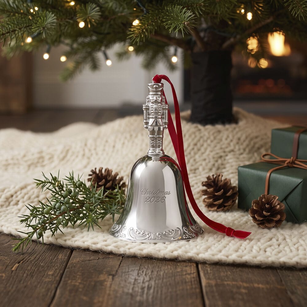 Wallace Grande Baroque 2026 Silver Plated Nutcracker Bell Ornament 32nd Edition
