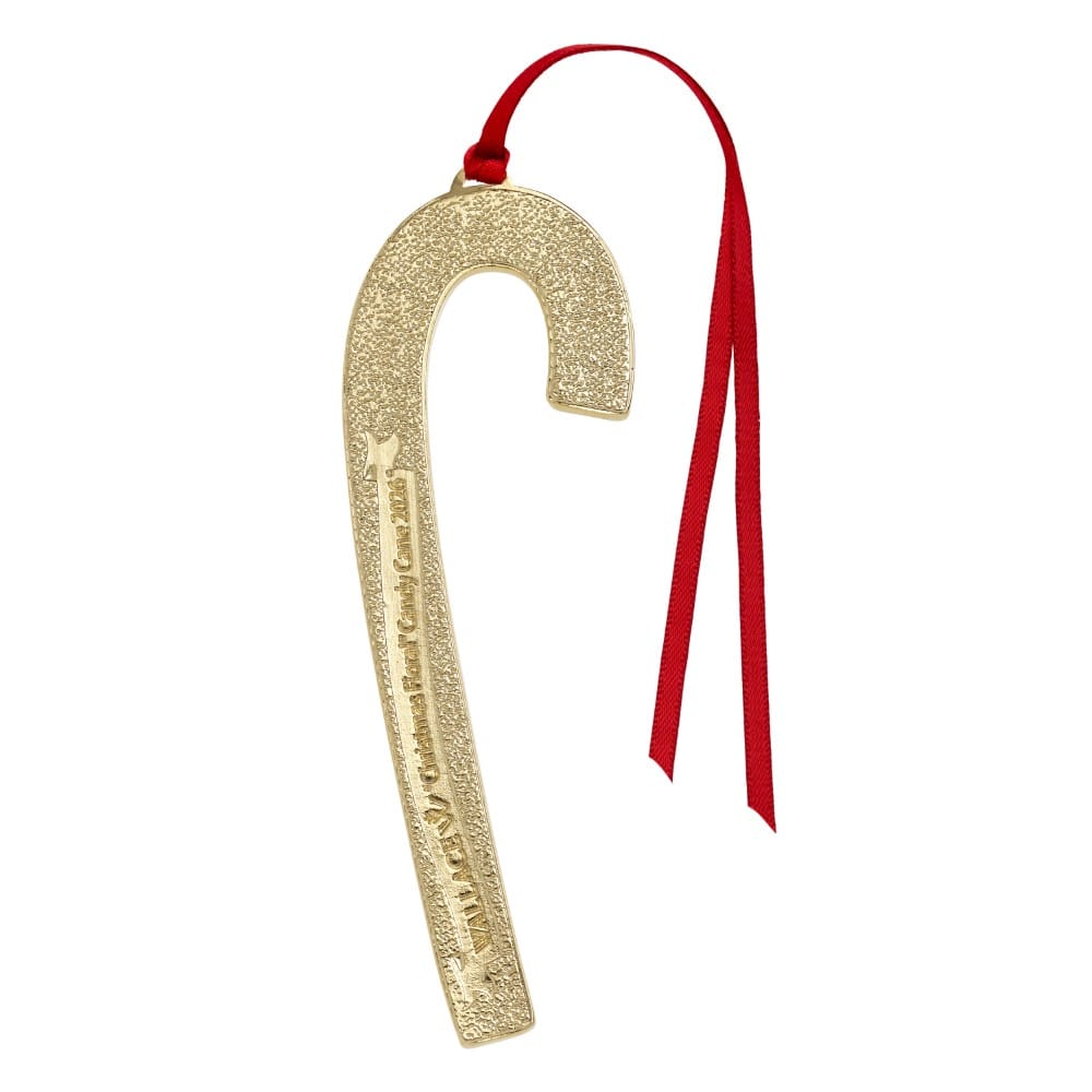 Wallace 2026 Gold Plated Enameled Candy Cane Ornament 46th Edition