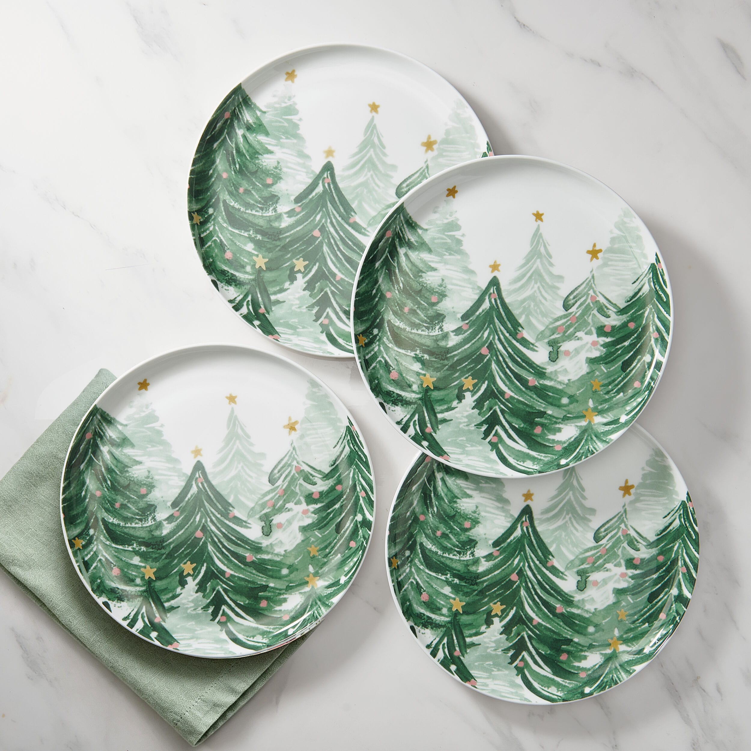 Yuletide Forest Set of 4 Salad Plates