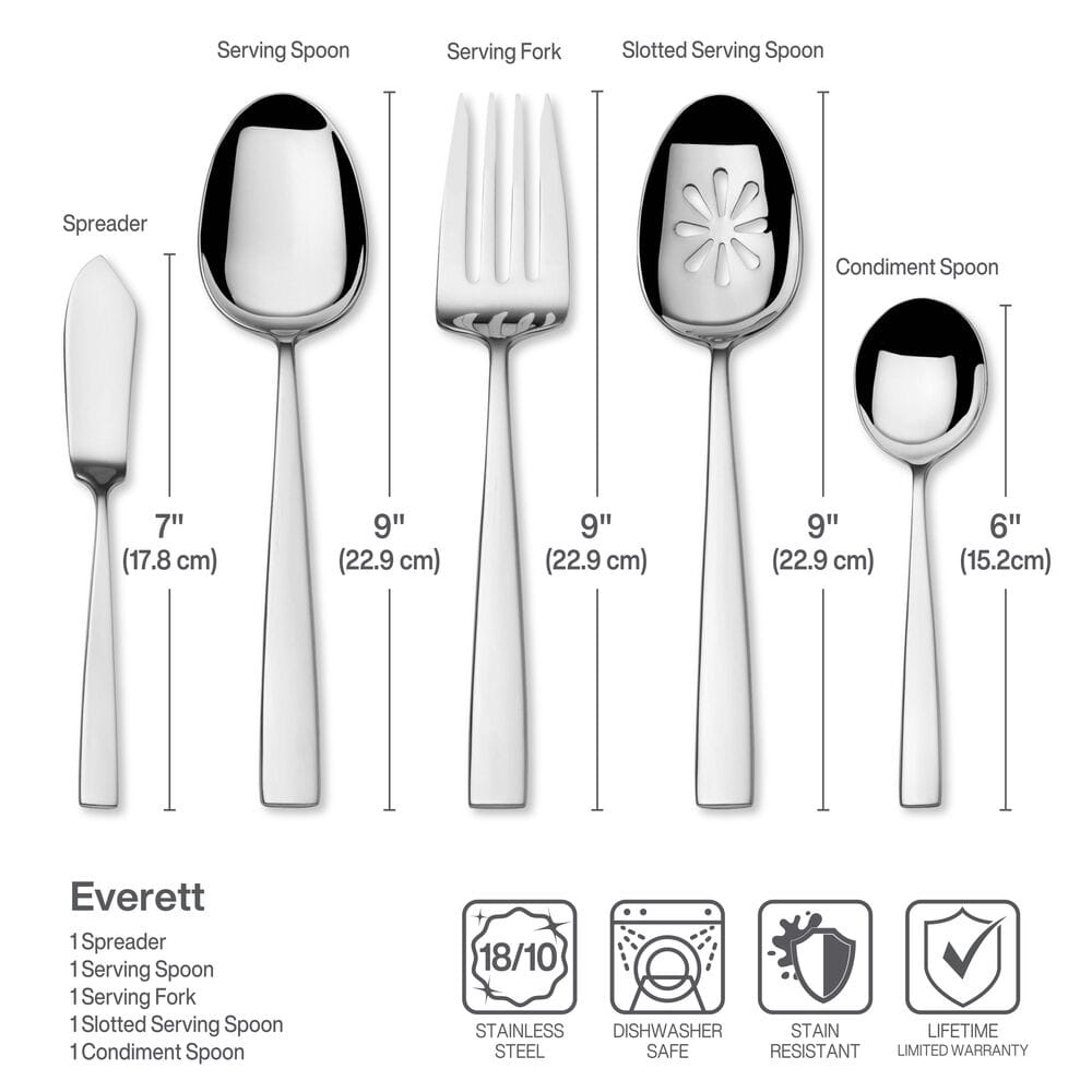 Everett 45 Piece Flatware Set with Caddy, Service for 8